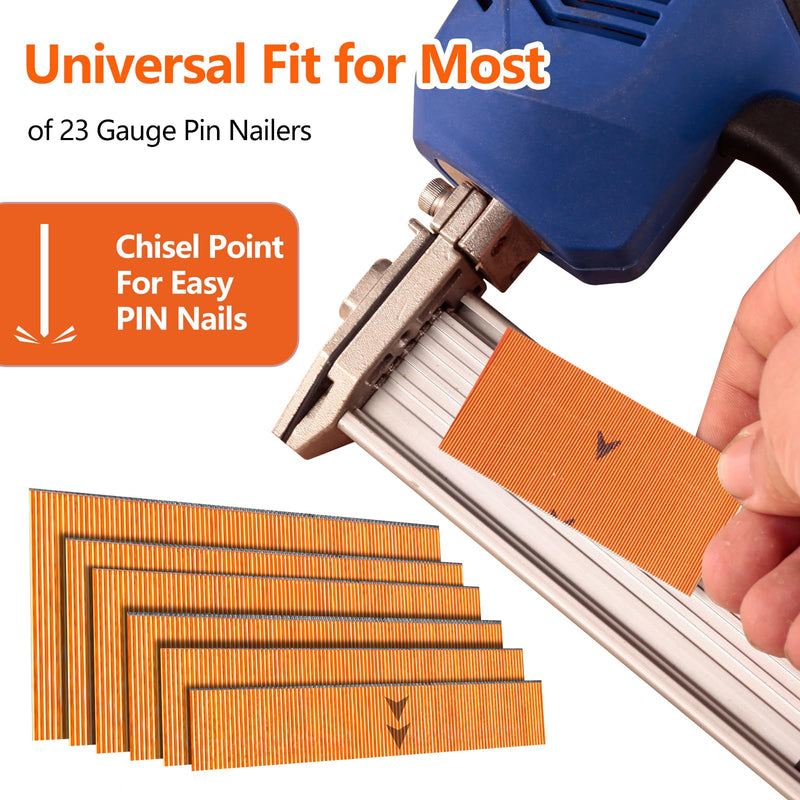 23 Gauge Pinner Nails 3000 Count, 3 Sizes (1-3/16", 1" 3/5") Headless Pin Nails for 23GA Pneumatic or Electric Pin Nailer or Pin Nail Gun, Project Pack