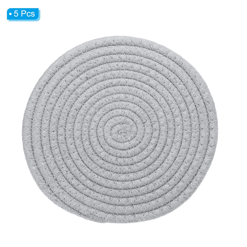 PATIKIL Trivets for Dishes 8 Inch, 5 Pack Trivets Mat for Pots and Pans Heat Resistant Hot Pads Pot Holders for Kitchen Table Counter, Light Grey