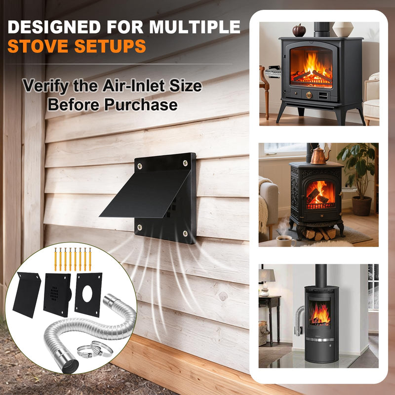 VICAMB Pellet Stove Vent Pipe Kit, Pellet Stove Fresh Airs Intake Kit