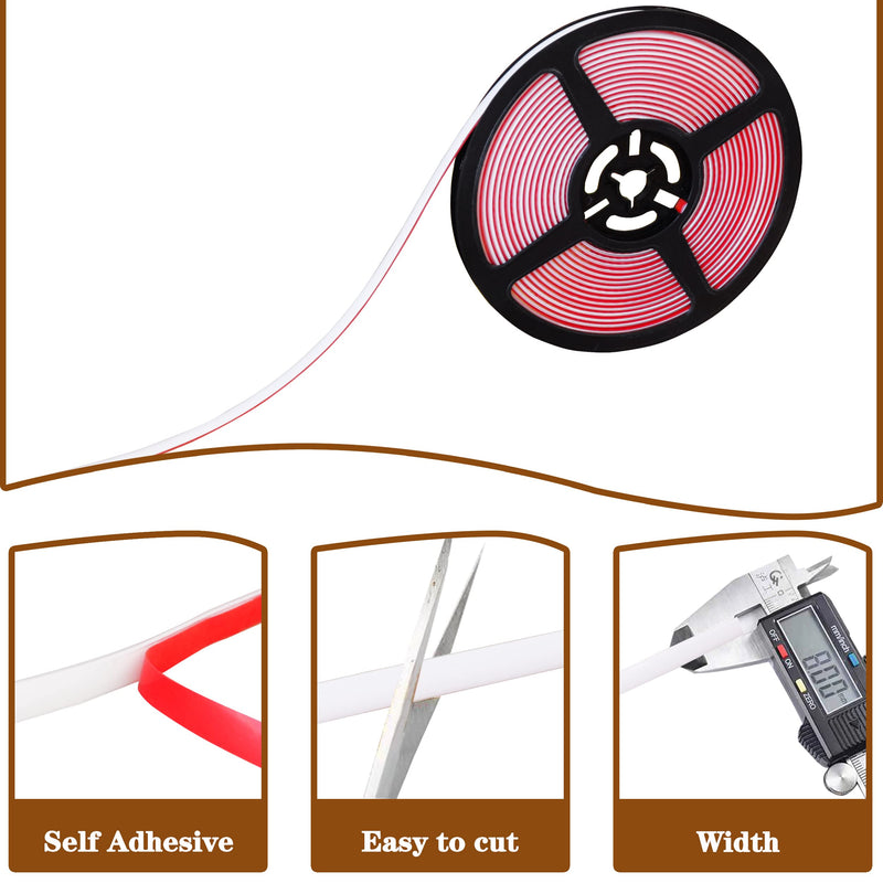 Soyizom Decorative Tape Ceramic Gaps Tile Edges Tape Caulk Strip for Stove, Sink, Toilet, Tile Edge, Wall Corner,Baseboard,Floor(White,8mm W x 600mm long) White