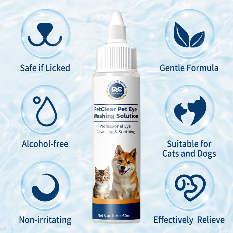 Dog Eye Drops, Contain Blueberry Extract, Removes Tear Stains and Secretions, Supports and Prevents Eye Problems, Suitable for Cats & Dogs, 1 Bottle (2.03 fl. oz in Total) 1 Bottle (2.03 fl. oz in total)
