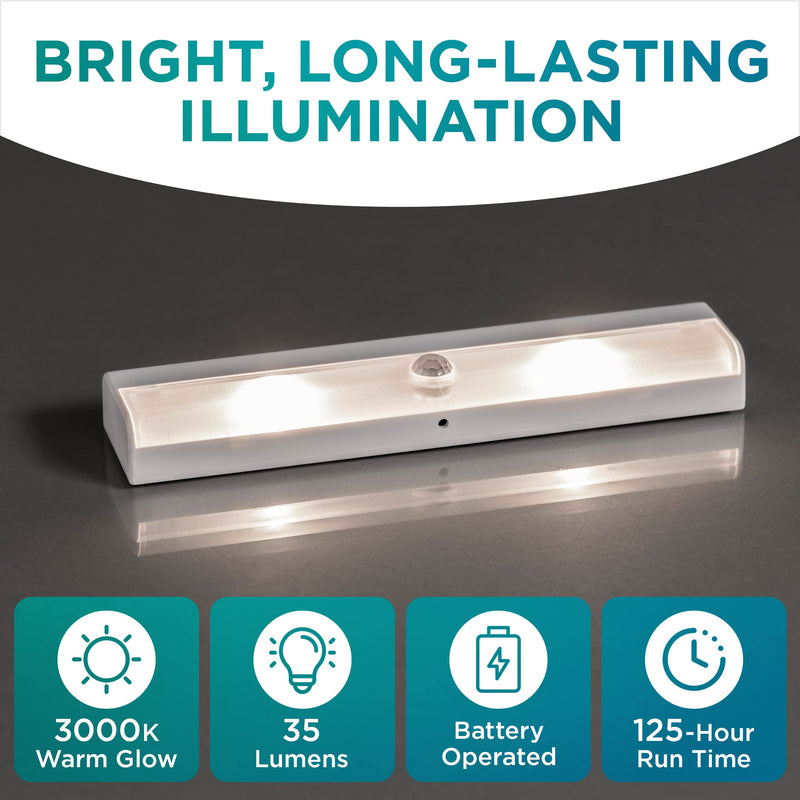 Brilliant Evolution Wireless LED Stair Lights 6 Pack - LED Motion Sensor Light - Closet Light - Battery-Operated Lights - Stick-On Lights - Motion-Activated Indoor Step Light - Motion Night Light