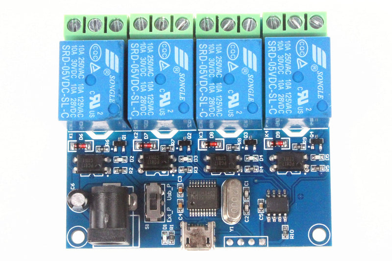NOYITO 4-Channel Micro USB Relay Module USB Smart Control Switch USB Intelligent Control Switch