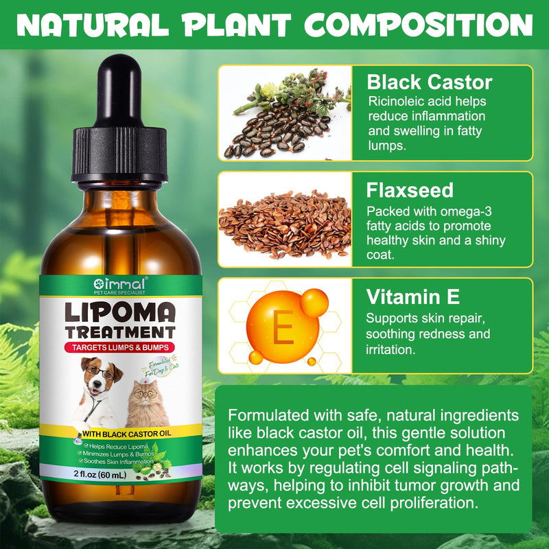 Buddy Guard for Dogs Lumps and Bumps 2 fl.oz, Lipoma Treatment for Dogs Cats, Soften Fatty Lumps & Bumps in Dogs, Castor Oil for Dogs, Mushroom Supplements Lipoma Reduction, Immune Support