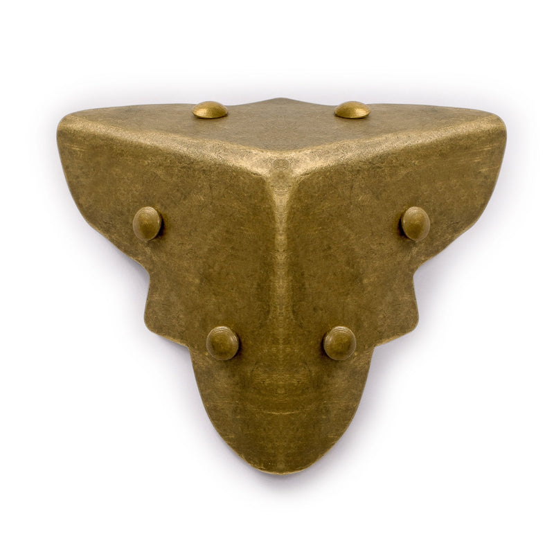 Hardware Philosophy Brass Three Sides Corner Plate Hardware 2 Inches - Set of 2 - Architectural, Interior Design, Doors, Furniture Cabinet Customization Hardware