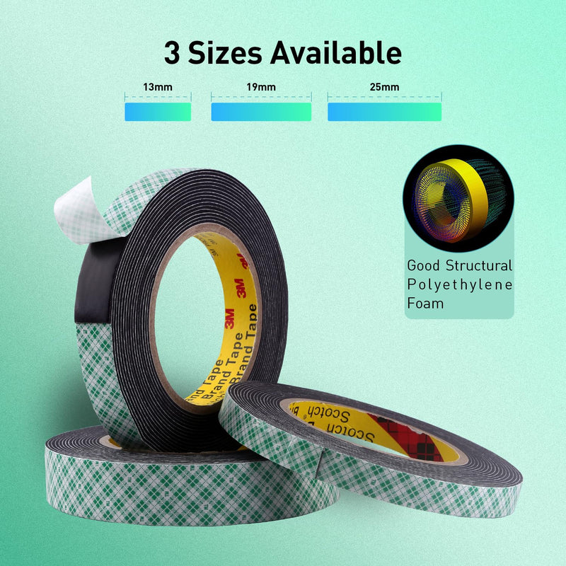 Double Sided Tape Foam Tape 1" x 18Ft Made of 3M 4056 High Shear Adhesive Mounting Tape for Exterior Interior Mounting Applications and Other Home Office Deco
