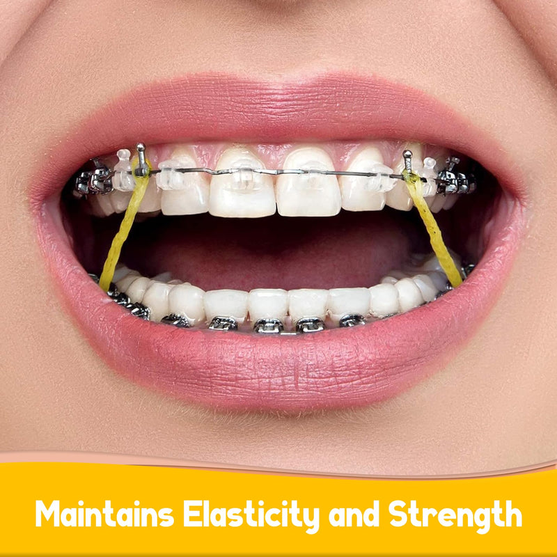 500 Pcs Orthodontic Elastic Rubber Bands, 3.5 Ounces Heavy Dental Rubber Traction Bands, Free Elastic Placer for Braces (5/16",Penguin) 5/16",Penguin
