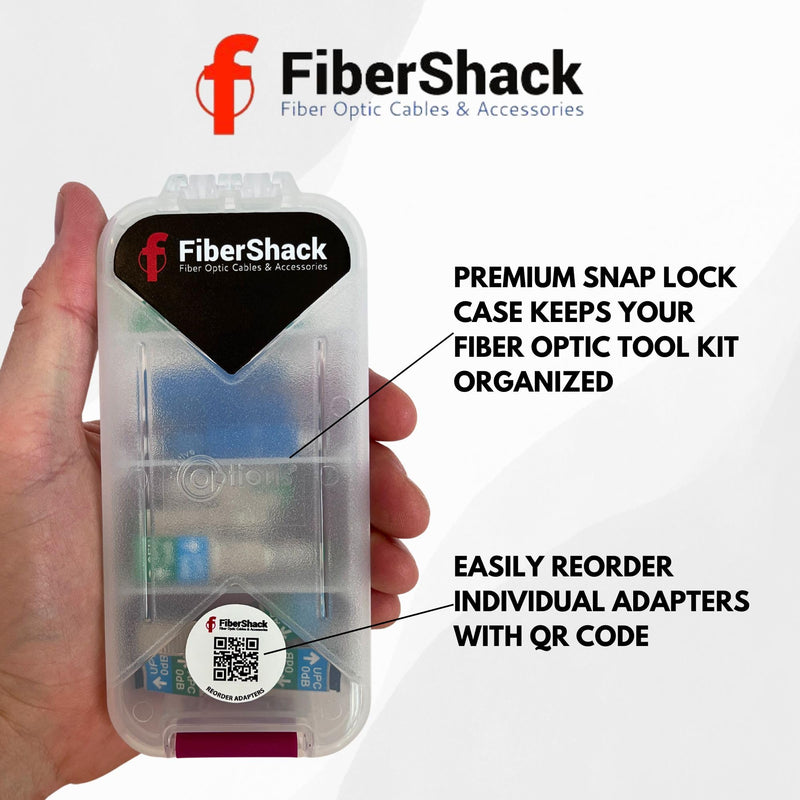 Fibershack - Bulkhead Fiber Optic Adapter Kit - 4 Piece Fiber Adapter Kit for SCUPC, SCAPC & LC to SC Cable Conversion - Fiber Optic Connector Kit for Fiber Conversion