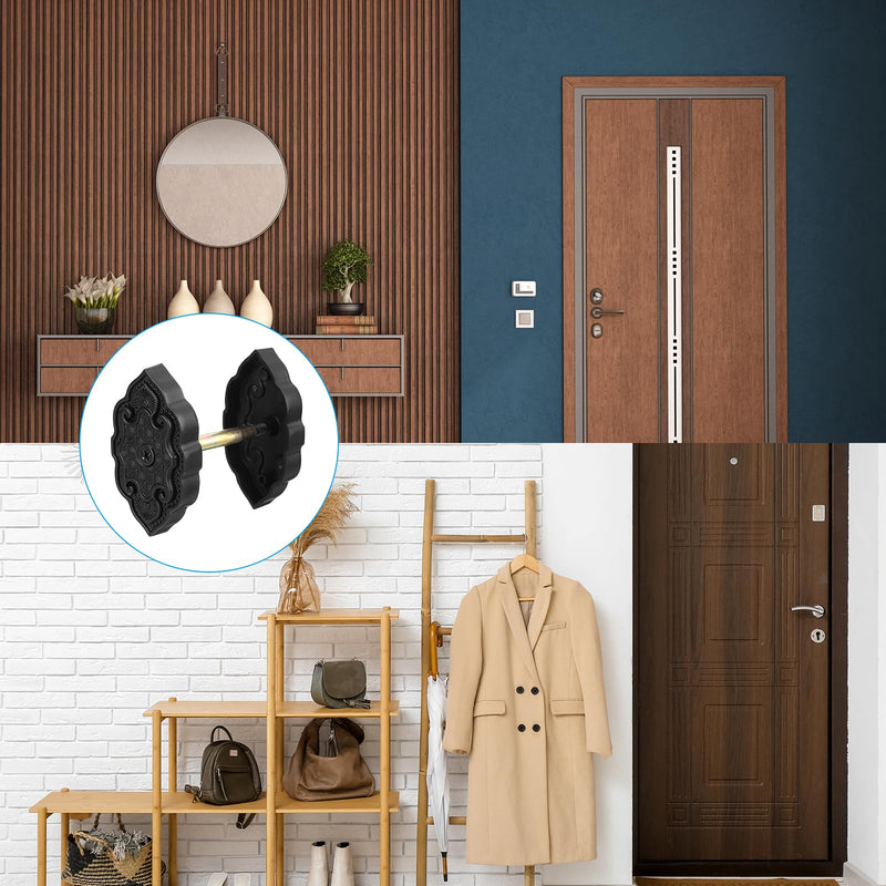PATIKIL Door Hole Cover Plate, 2-5/8 Length 1-1/2" Width Zinc Alloy Deadbolt Cover Plate Door Reinforcement Plate for Door Hole Filling (Black) Black