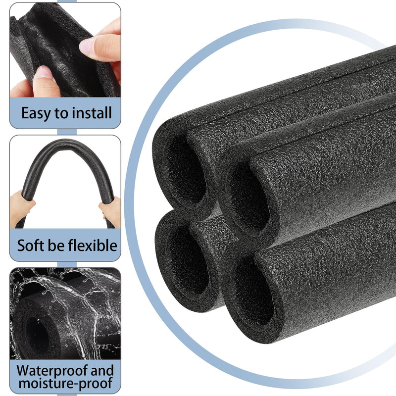 Amylove 12 Pcs 3.3 Feet Insulating Foam Pipe Insulation Foam Tube Water Pipe Insulation Freeze Protection Heat Preservation Tube Covers for Tubing Outdoor Freeze Protection (Black,1 Inch) 1 Inch Black - NewNest Australia