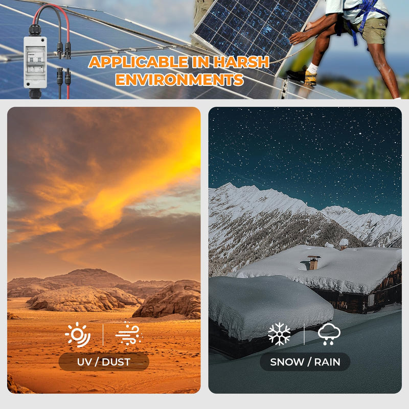 Solar Panel Disconnect Switch 1000V 30A PV Disconnect Switch Outdoor Miniature Circuit Breaker IP65 for Solar PV Homes Battery (1000V 30 Amp)