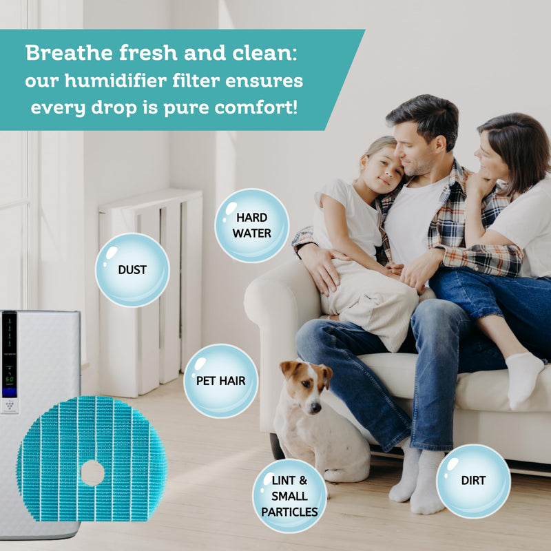 Nispira Premium Humidification Replacement Filter Compatible with Sharp Air Purifier Humidifier KC-850U KC-860U. Compared to Part FZ-C100MFU, 2 Filters