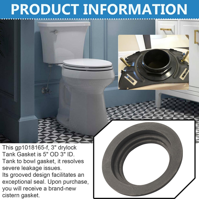 3"drylock Tank Gasket Replacement for Kohler Gp1018165-f ,for Kohler 1083980 3" Toilet Canister Flush Valve, Compatible with Kohler tank Models:4474T*,4493T*,4609T,4620T*,4634T*,4987T and 77030T,1 PCS