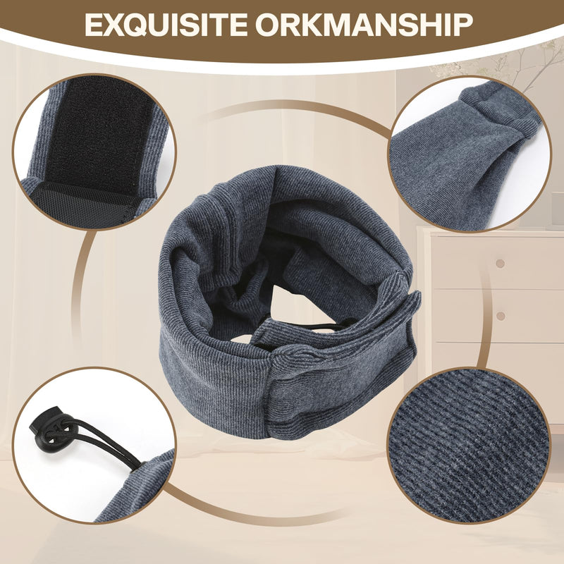 Dog Head Ear Warp Relief Ear Muffs Noise Protection L-Head Circle(17.7"~23.6") Dark Grey