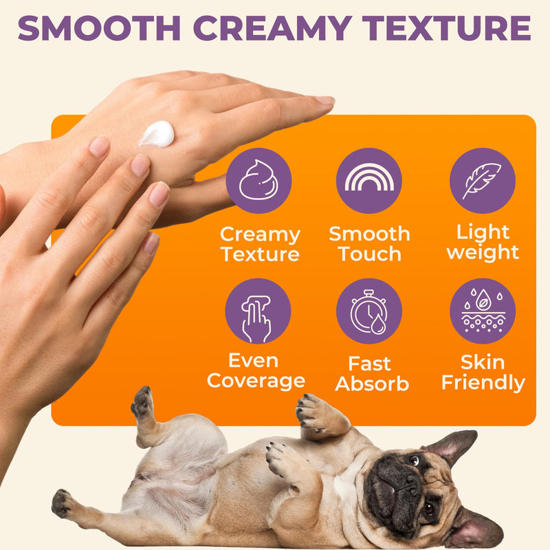 Dog Itchy Skin Relief Cream Hot Spot Treatment, Dogs Balm Rapid Healing Dry Itchy Skin with Colloidal Oatmeal Manuka Honey- 100g Lotion with Applicator