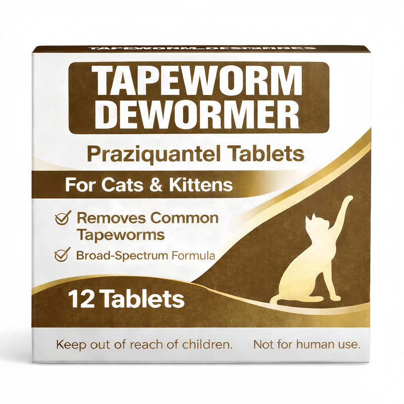 Cats & Kittens Dewormer Tablets, 6 Weeks and Older, Broad-Spectrum Chewable Formula, Praziquantel-Based