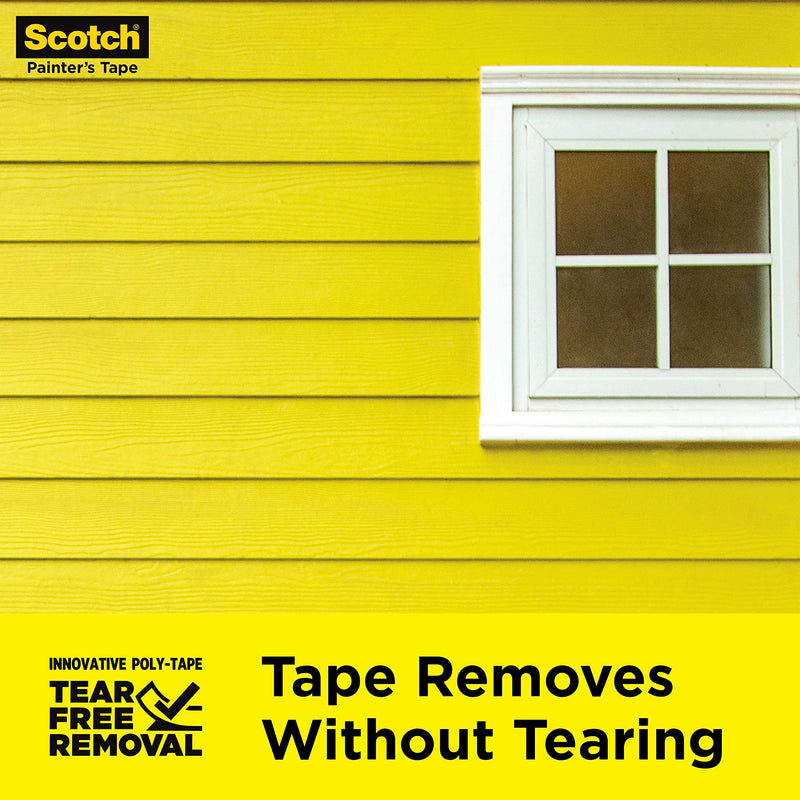 Scotch Exterior Painter's Tape, 1.41 in x 45 yd, Waterproof Masking Tape For Exterior Surfaces, Can Handle Wind, Rain, Humidity & Direct Sunlight, Bonds Aggressively, 1 Roll (2097-36EC-XS) 1.41" Width