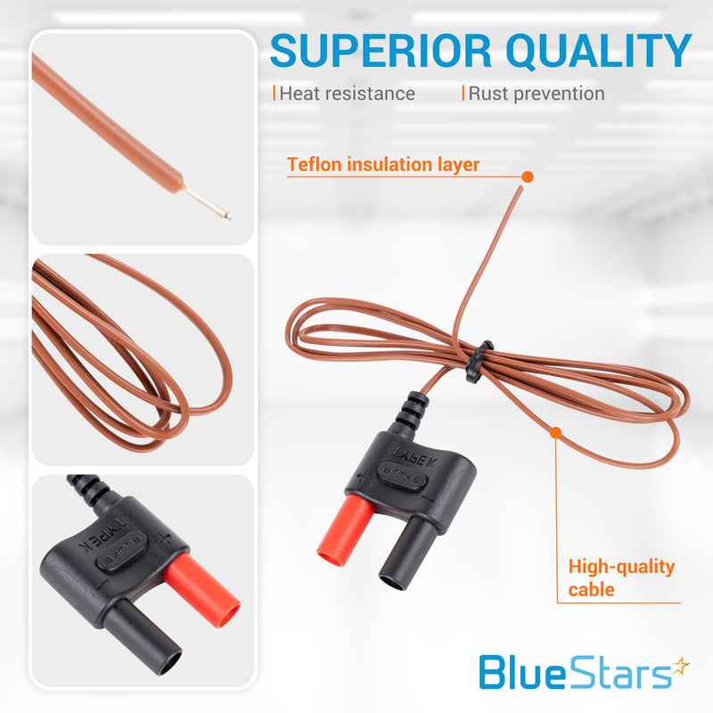 BlueStars 80BK-A Type K Thermocouple, Temperature Bead Probe Compatible with Clamp Meters, Fluke Multimeter F17B+ F116C F87-V F28LL F179 F287 F289 F189