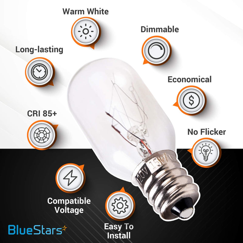 BlueStars 14 Packs E12 T20 15W Salt Rock Lamp Bulb 120V 2700K Warm White Light for Himalayan Salt Lamps & Baskets, Scentsy Plug-in & Wax Warmers, Night Lights 14-Pack