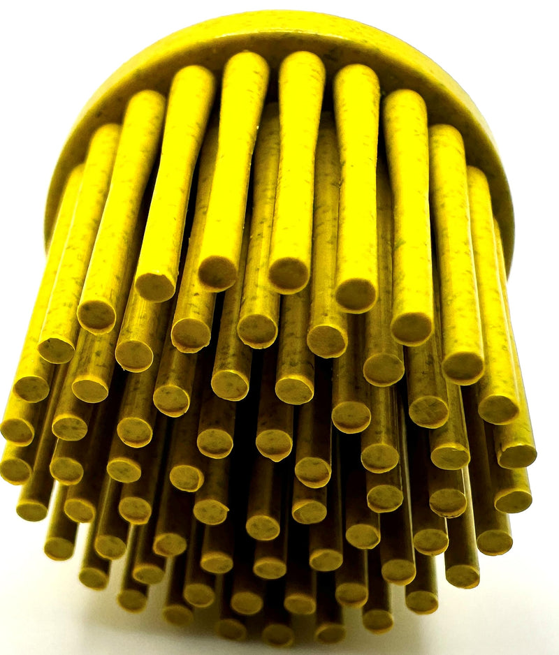 5 Pack 1" 80 Grit Yellow R-Type Bristle Disc | Ceramic-Aluminum Oxide Abrasive Bristle Disc with Quick Change Roll Lock | Compatible with Roloc Holders | Pack of 5 | Yellow 1" 80 Grit (Yellow) 5.0