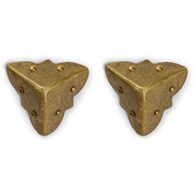 Hardware Philosophy Brass Three Sides Corner Plate Hardware 2 Inches - Set of 2 - Architectural, Interior Design, Doors, Furniture Cabinet Customization Hardware