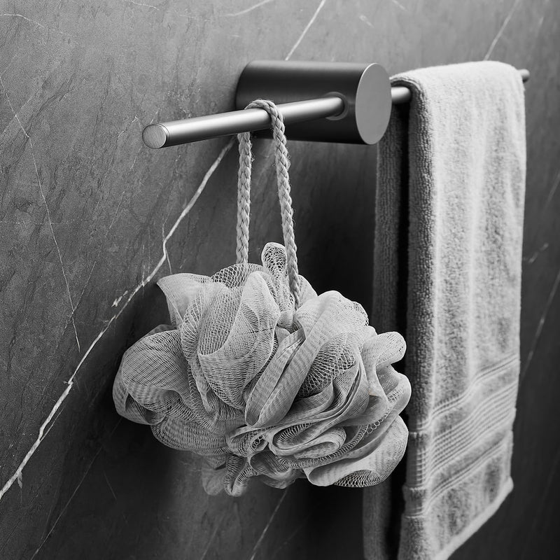 Balance Towel Bar Single Base Brass Towel Rack Adjustable Left and Right Wall Mounted Bathroom Towel Holder 20 inch Gun Grey