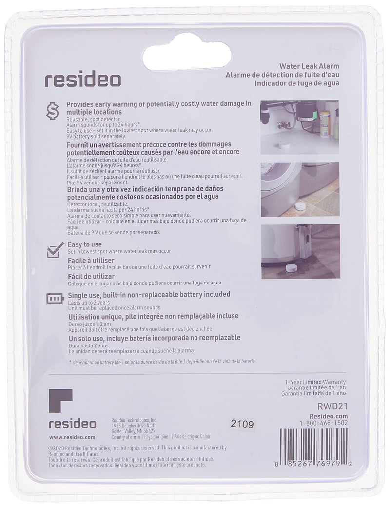 Resideo RWD21 Reusable Water Leak Alarm