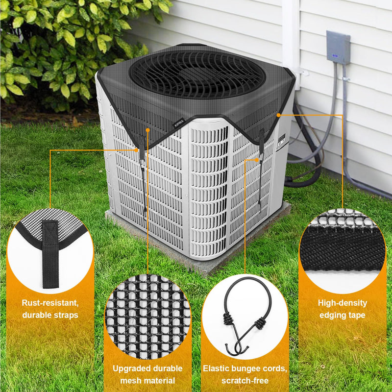 Kipiea Central Air Conditioner Mesh Covers for Outside Units, Top Universal Upgrade Mesh Outdoor AC Unit Cover Defender for All Seasons (30" x 30") 30" x 30"
