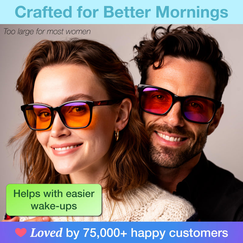 XL Orange Blue Light Blocking Glasses for Better Sleep - 99.5% Premium Acetate Computer Migraine Glasses for Men - Amber Tint Gaming Glasses - TV Blue Light Blockers Gamer Glasses for Eye Strain
