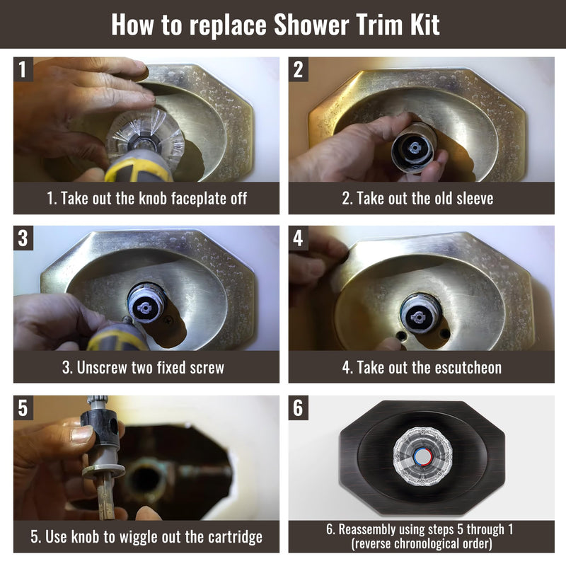 Trim Kit Compatible with Price/Pfister Avante, 1 Set, Oil Rubbed Bronze