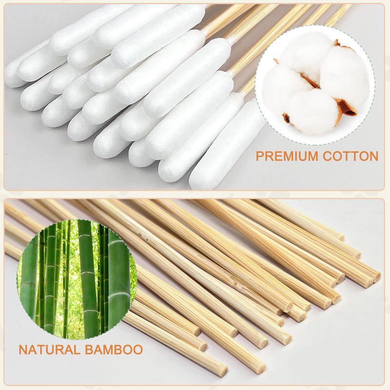 100 PCS Professional Dog Ear Cleaning Swabs - 6-inch Large Cotton Swabs, Gentle and Comfortable Bamboo Cotton Buds, Prevent Infections, Ideal Solution for Pet Ear Care (Long Tips) Long Tips 100PCS - PawsPlanet Australia