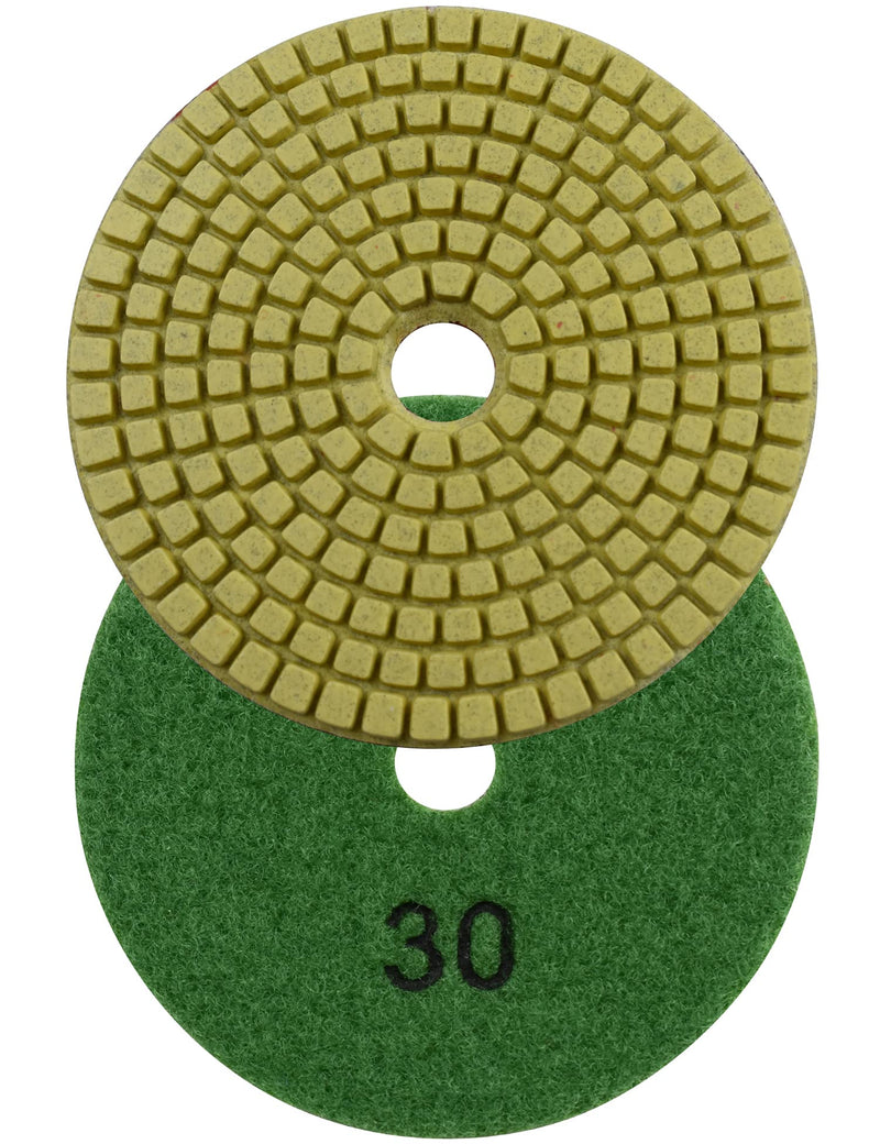 Diamond Polishing Pads Wet Use 4 Inch for Grinding Stone Marble Granite Counter Tile 10 Pieces Set Mixed Grit 30-6000 10 Pack Mixed #30-6000