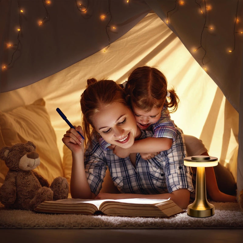 O’Bright Portable LED Table Lamp with Touch Sensor, 3-Levels Brightness, Rechargeable Battery Up to 48 Hours Usage, Night Light for Kids Nursery, Nightstand Lamp, Bedside Lamp (Gold) Gold