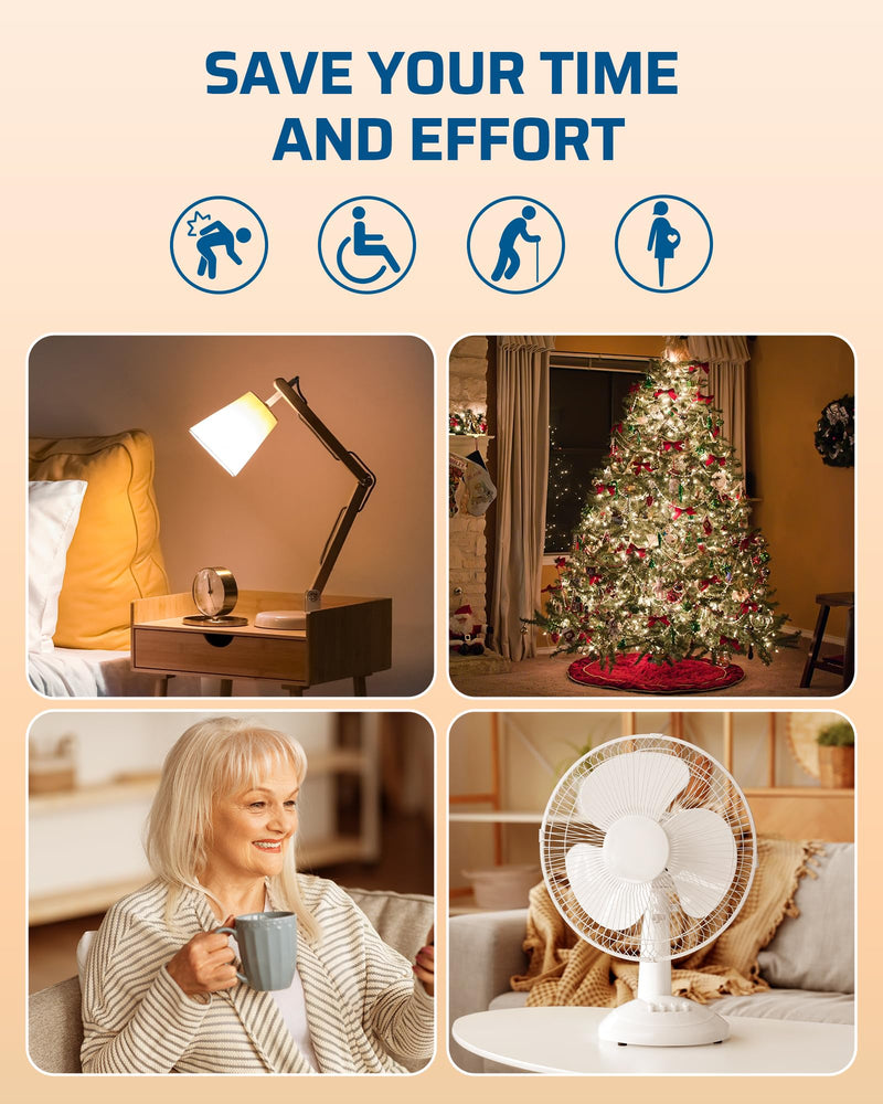DEWENWILS Wireless Remote Control Outlet, Programmable and Expandable Electrical Outlet Switch, Wireless Remote Light Switch, 100FT Range, FCC Listed, 1 Remote and 3 Outlets 1 Remote + 3 Outlets