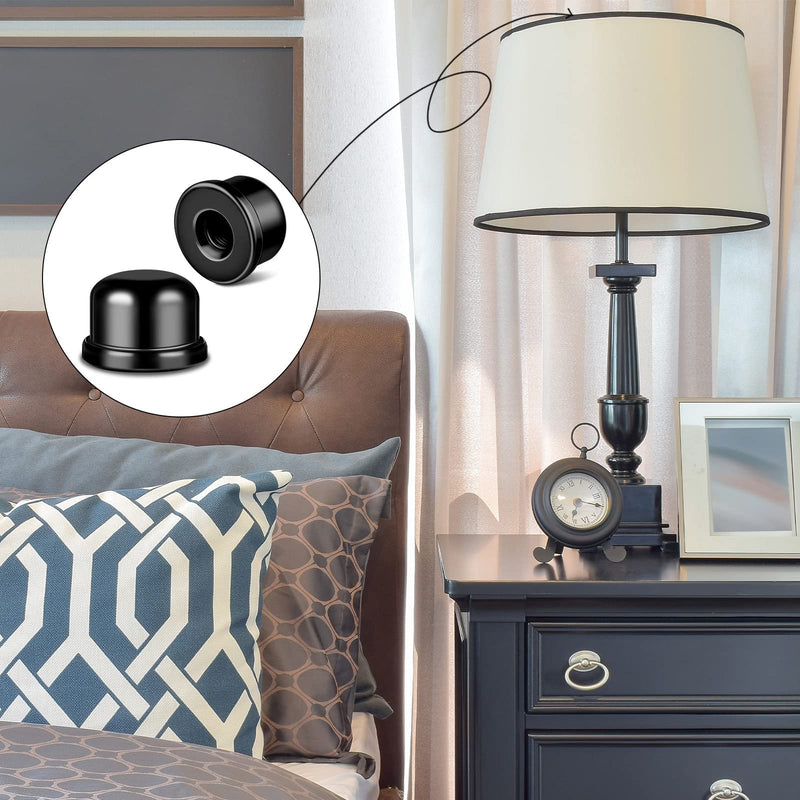 Honoson 8 Pcs 1/2 Inch Lamp Finial Tapped 1/4-27 Lamp Finials Caps Knob Accessories Tall Plated Steel Finials for Light Shade Holder Harp Tops(Gold, Silver, Black, Bronze) Gold, Silver, Black, Bronze