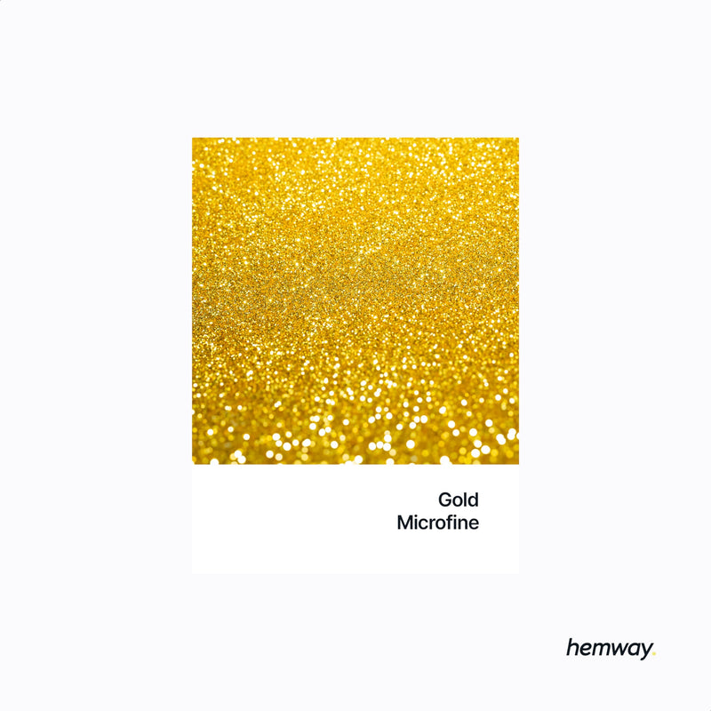 Hemway Glitter Paint Additive Crystals for Acrylic Emulsion Paint, Interior & Exterior Walls, Wood, Varnish, Matt, Gloss, Furniture 100g / 3.5oz - Microfine (1/256" 0.004" 0.1mm) - Gold