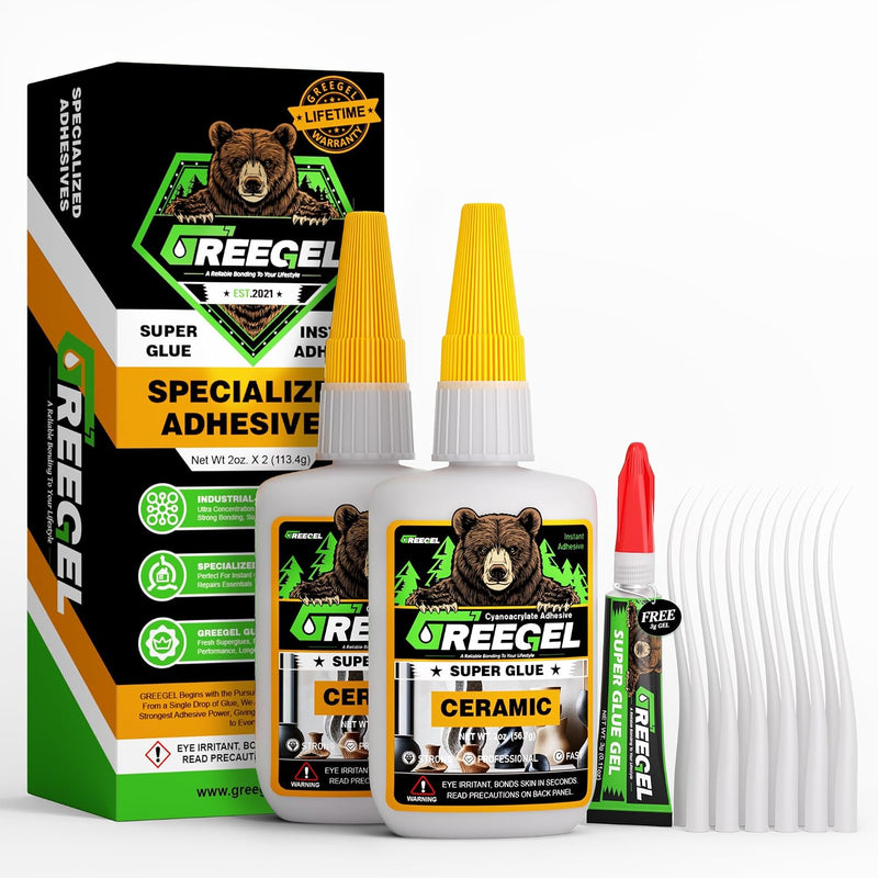 Ceramic Glue, Best Super Clear Glue for Porcelain, Pottery and China Repair, Food Safe Adhesive Kit for Mugs and Dishes, Also Effortlessly Bonds Wood, Glass, Plastic, Shoe, Crafts DIY and More Ceramic glue - NewNest Australia