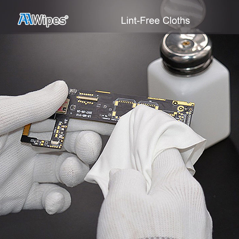 AAWipes Cleanroom Cloth Wipes 6"x6" (Bag of 150 Pcs) Double Knit 100% Polyester Wipers Lint Free Cloths with Ultra-fine Filaments, Laser Sealed Edge, Class 100 Cloths, Ultra-soft Wipes