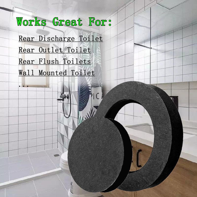Wall Hung Toilet Gasket, Z1200-NEOSEAL-GSKT-4, Bonded Neo Seal Closet Gasket Replacement Kits, for Rear Discharge Toilet, Rear Outlet Toilet, Rear Flush Toilets, Wall Mounted Toilet