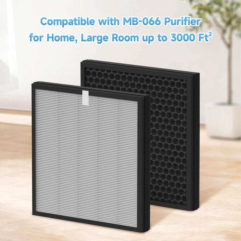 2-Pack MB-066 Replacement Filter Compatible with MB-066 Purifier, with Aromatherapy Tablets