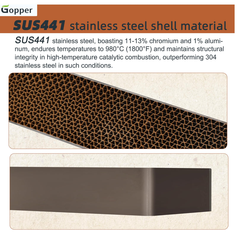Wood Stove Catalytic Combustor, 2.5" x 12.75" x 1" Metal Catalytic Replacement for Vermont Castings Defiant and Encore Flexburn
