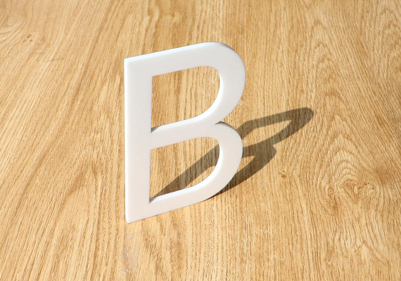 3 Inch Adhesive House Letters and Numbers for Outside, Modern House Numbers for Apartment Door Farmhouse Mailbox Office Hotel, Address Numbers and Letters, Frosted Matte White Letter B 3 Inch White