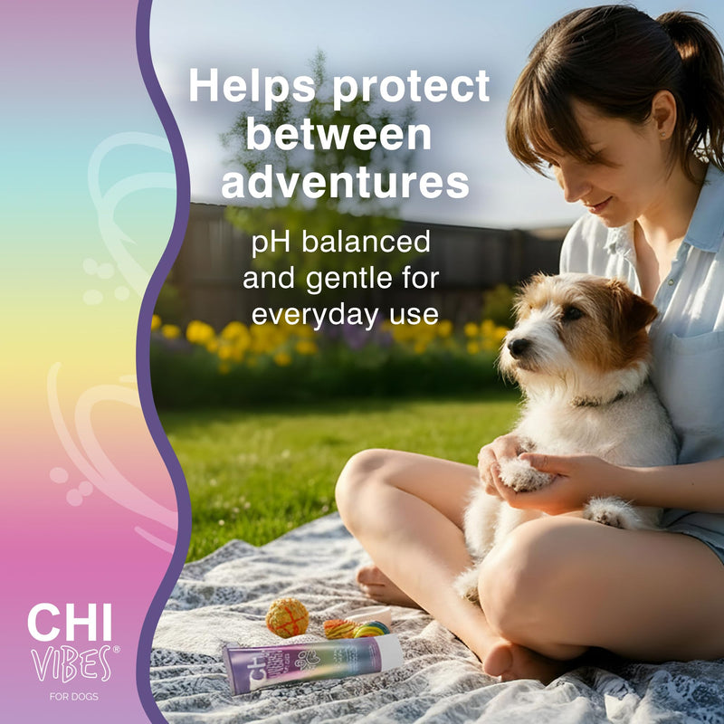 CHI Vibes for Dogs Nose and Paw Protector Balm Vegan Moisturizing Skin Barrier for Dry Cracked Dog Noses and Paw Pads pH Balanced Gluten and Paraben Free Made in the USA 3 OZ Everyday Dog Grooming