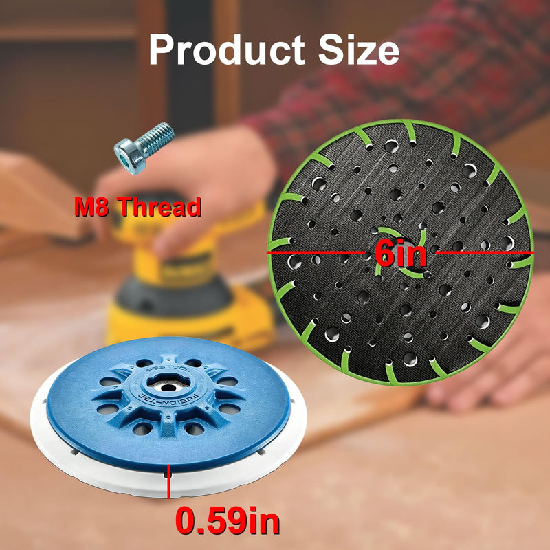 Hard Sanding Pad Replacement 202460 ETS EC 150 EQ 6 inch Hard Sanding Pad fit for Festool ETS 150/3 EQ. ETS 150/5 EQ, ETS EC 150/3 EQ, ETS EC 150/5 EQ Sander,17/48-Hole Disc