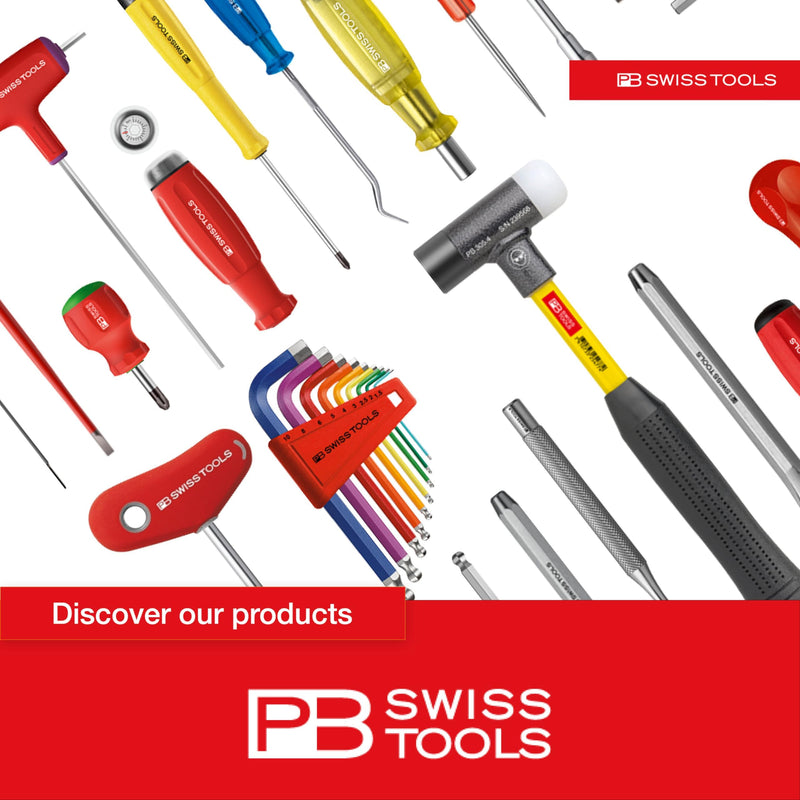 PB Swiss Tools Torx Pozidriv Phillips Slotted Bit Set PB C6.702 BC CN | 100% Swiss Made | 10-Piece BitCase with C6 1/4" PrecisionBits and Magnetic Holder PB 451.M