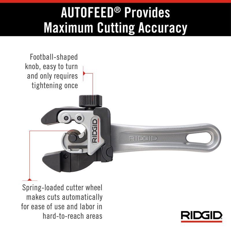 RIDGID 32573 Model 118 2-in-1 Close Quarters AUTOFEED 1/4" to 1-1/8" Metal Tubing Compact Cutter, Silver/Black 13 x 6.75 x 2 inches Pliers