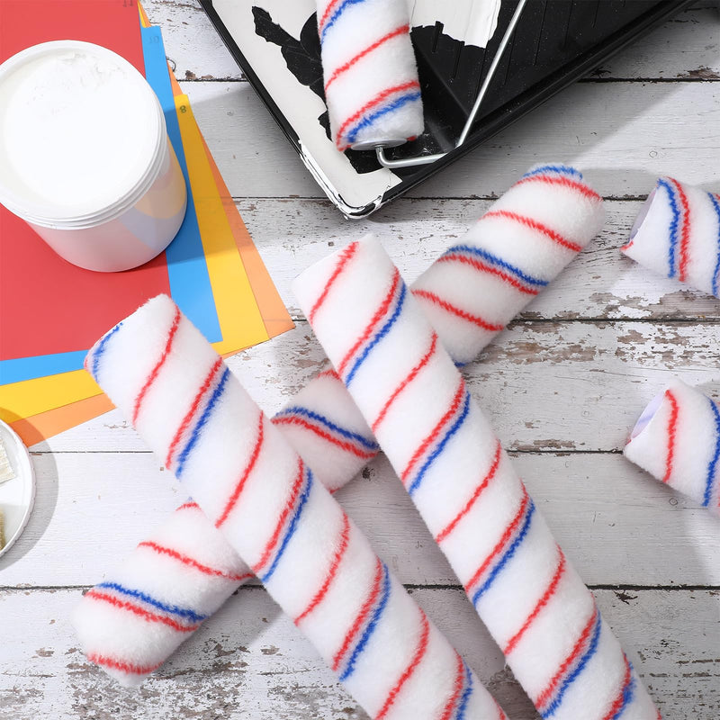 Leumoi 12 Pcs 18 Inch Paint Roller Covers Refill Microfiber, 1/2'' Nap 1/2" Nap