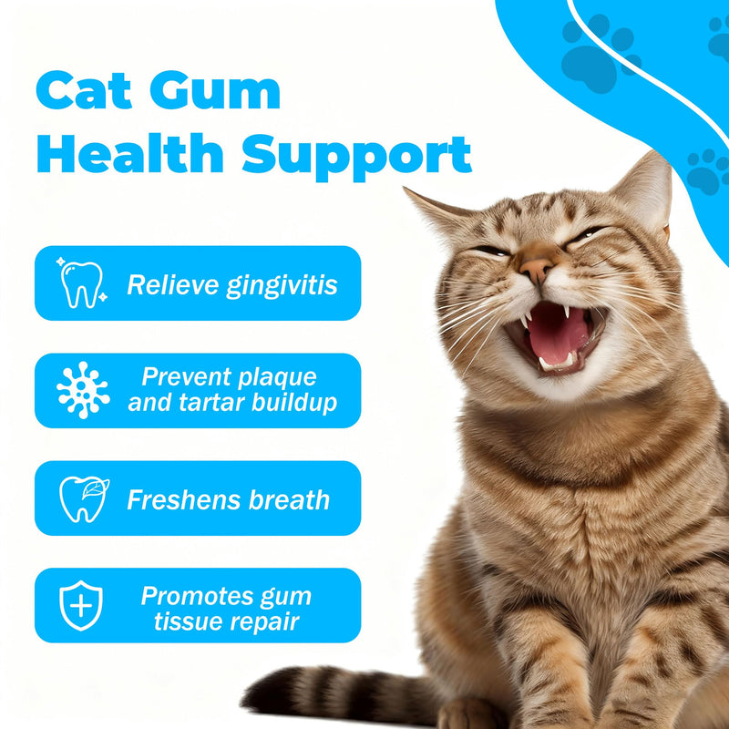 Cat Dental Care - gingivitis Treatment - Relieves Bad Breath, Supports Teeth, Gums, Mouth & Digestion, Removes Plaque, Controls Tartar, Promotes Cat Mouth Health, Natural Extracts, 2.11 oz Powder