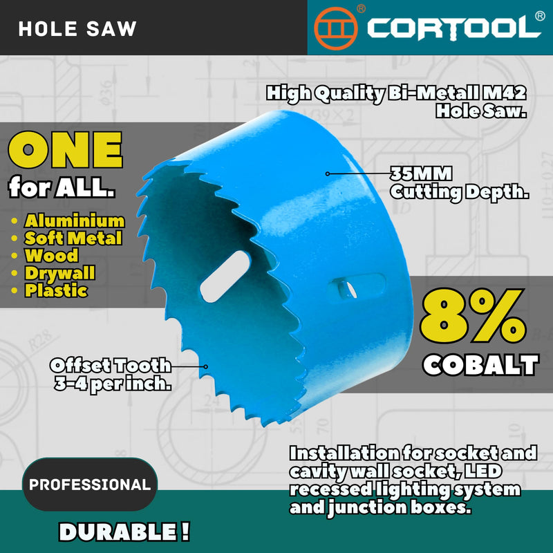 3 Inch Hole Saw with Arbor for Metal and Wood Cutting, Bi-Metal Hole Cutter, Wood and Metal Hole Saw 3" Hole Saw Kit for Drywall, Wood, PVC Boards, Fiberglass and Vent Pipes 3"（76mm） - NewNest Australia