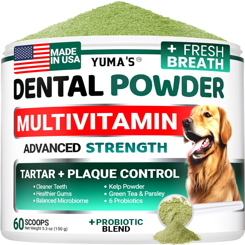 Advanced Dog Dental Powder, Breath Freshener with Multivitamin, Dog Teeth Cleaning, Bad Breath & Tartar and Plaque Off Remover for Dogs Probiotics lab co, Pet Oral Care - Vitamins and Supplements